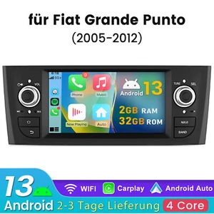 Radio de coche 6,2"" para Fiat Grande Punto 2007-2012 Linea GPS Nav Android 14 Carplay - Imagen 1 de 12