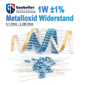 Widerstand 1W 0,1 Ohm Bis 2,2 MOhm 1% Metallfilm Widerstände 50/100/200/500Stück - Picture 1 of 16