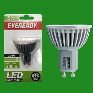 8x 4W (= 50W) Eveready LED Ultra Baja Energía Instant On GU10 Foco Bombilla - Imagen 1 de 1