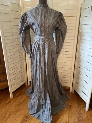Vintage Pioneer Prairie Colonial Day Cotton Dress - Image 1 of 4