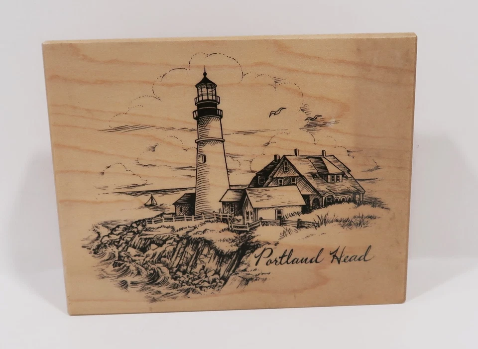 Sello de goma montado en madera PSX 1999, K-2779 Portland Head, faro Foto 1 de 3