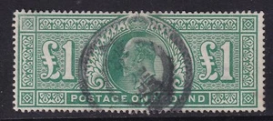 GB EDVII SG 266 £1 Pound Green : De La Rue: Fine Used - Picture 1 of 2