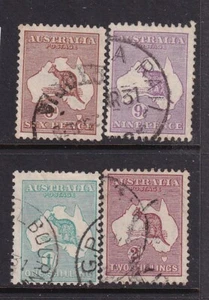 AUSTRALIA Roos multi marca de agua... 1929-30 6d, 9d, 1/-, 2/- usado - Imagen 1 de 1