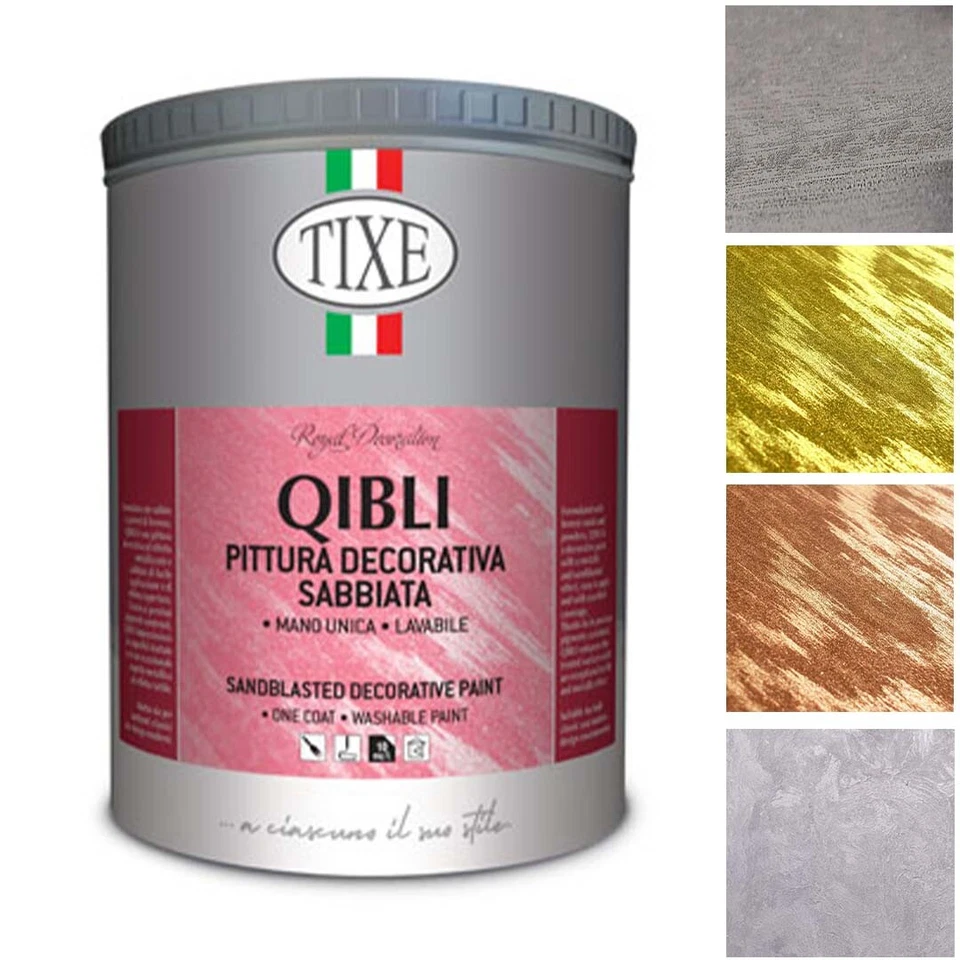 Tixe Pittura decorativa effetto sabbiato metallizzato Finitura lavabile Qibli - Immagine 1 di 1