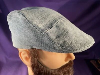 Driving Cap size 7 1/4 or M upcycled Levis light blue - Image 1 of 4