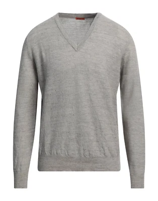 NWT $470 BARENA VENEZIA Men's Linen/Cotton V-Neck Pullover Sweater in Grey Sz S - Image 1 of 4