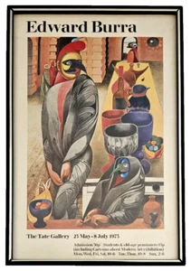 FRAMED Exhibition Art Poster EDWARD BURRA 1947 Birdmen & Pots TATE GALLERY 1973 - Picture 1 of 9