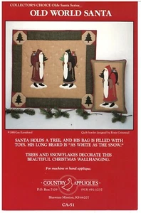 1989 Country Appliques CA-51 Old World Santa quilt sewing pattern uncut - Picture 1 of 3