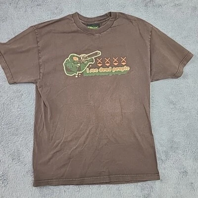 Vintage Y2K Halo 2 2005 Master Chief I See Dead People Xbox Brown Shirt Size LG - Image 1 of 4