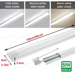 1-5FT LED Strip Light Batten Tube Light Office Shop Garage Ceiling Lamp Daylight - Picture 1 of 25