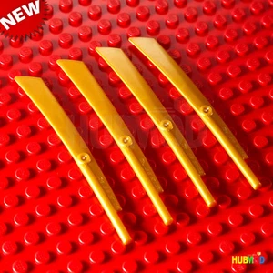 Lot of 4 NEW LEGO Pearl Gold Minifigure Minifig Scythe Weapon Sword Blade 98137 - Picture 1 of 3