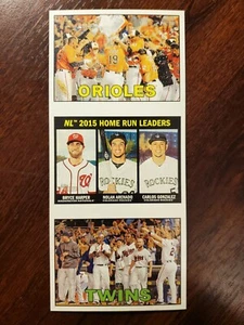 2016 Topps Heritage Advertising Panels Home Run Leaders Harper/Arenado/Gonzales - Picture 1 of 6