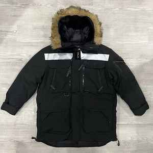 RLX Ralph Lauren Polo Arctic Tech Taffeta Fur Hooded Padded Winter Parka Coat XL - Picture 1 of 13