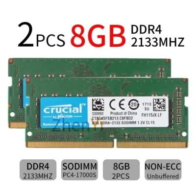 SENZA MARCHIO 16GB 2x 8GB 4GB DDR4 PC4-17000S 2133MHz Laptop RAM SODIMM memoria per Crucial IT
