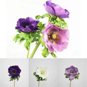 Floral Arrangement Anemone Branch Fake Flower PU Rose Artificial Flowers Decor - Picture 1 of 10