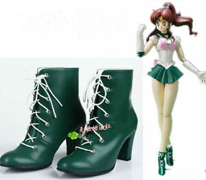 Anime sailor Kino Makoto Sailor Jupiter cosplay shoes green boots