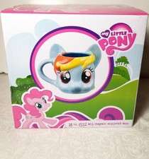 MY LITTLE PONY BLUE RAINBOW CERAMIC 18oz Mug Cup Gift APPLEJACK RARE Hasbro NEW