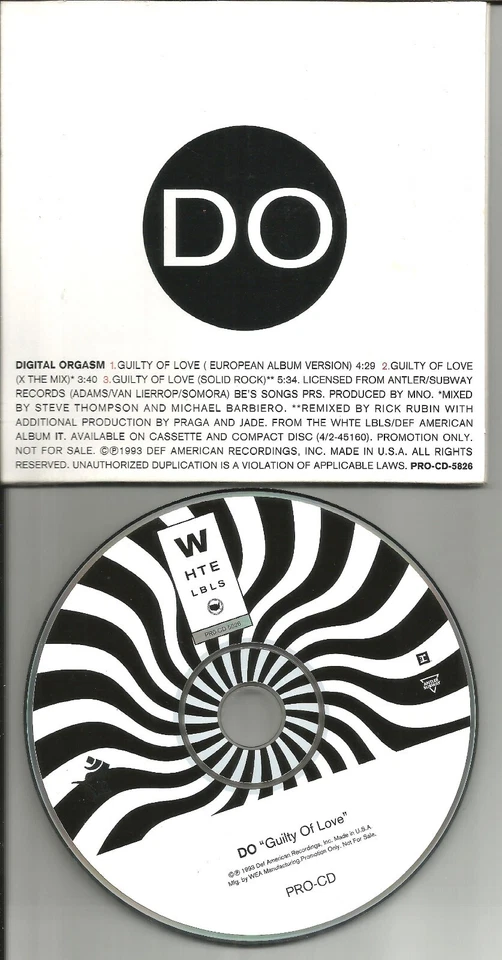 Lords Of Acid DIGITAL ORGASM Guilty of Love 2 MIXS &EUROPEAN TRK PROMO CD single - Image 1 of 1