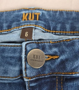 Kut from the Kloth Jeans Hi Rise Crop Straight Leg Womens Size 6 Med Wash Denim - Picture 1 of 11