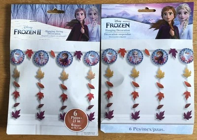 Lot of 2 Frozen II Disney Princess Birthday Party Hanging String Decoration - Image 1 of 4