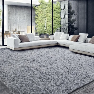 Alfombra peluda 12x15 pies, alfombra ultra difusa grande de felpa de piel sintética para vivir... Foto 1 de 4