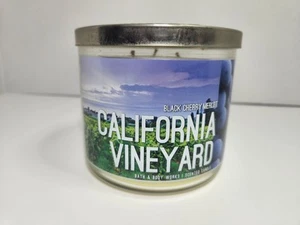Bath & Body Works CALIFORNIA VINEYARD BLACK CHERRY MERLOT 3 Wick Candle NEW - Picture 1 of 6