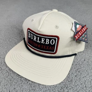 Burlebo Mütze Kappe Druckknopflasche Kitt weiß Austin Texas Patch 5-Panel Seil Herren neu mit Etikett - Bild 1 von 8