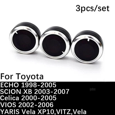 Panel Turning Switch Knob Buttons For Toyota Celica 3Pcs Heater A/C Control Knob - Image 1 of 4