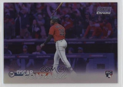 2023 Topps Stadium Club Chrome Purple Refractor /75 Oscar Gonzalez Rookie RC - Image 1 of 2