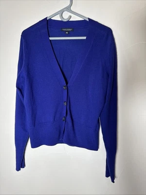 Suéter Banana Republic para mujer L extra fino italiano lana merino abotonada Foto 1 de 4