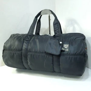 MCM Nylon Mini Duffle Boston Bag Handbag Black Large Capacity 21×43×21cm - Picture 1 of 10