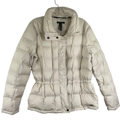 Chaqueta acolchada acolchada de cuello alto blanca Lauren Ralph Lauren mezcla de plumón para mujer XL Foto 1 de 4