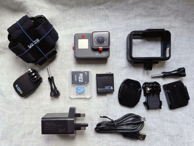 GoPro HERO6 Black Action Camera Touch Screen 4K HD + Head Strap and Quick Clip - Image 1 of 4