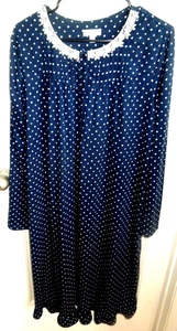 NEU WEICH BEQUEM DUNKELBLAU mit SPITZE SECRET TREASURES DAMEN LANGES NACHTHEMD LG 12-14 - Bild 1 von 5