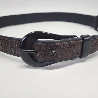 Cinturón de Cuero Chicos 30 32 M Cebra Tigre Rayas Guijarro Cintura Negro Foto 1 de 4