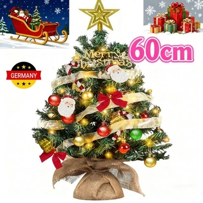 Mini Weihnachtsbaum!60cm mit LED Beleuchtung klein Künstlicher Tannenbaum Garten - Bild 1 von 4