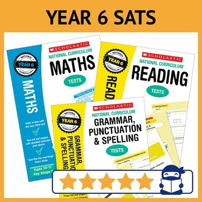 Year 6 SATs English & Maths Practice Papers Ages 10-11 Scholastic with Answers - Image 1 of 4