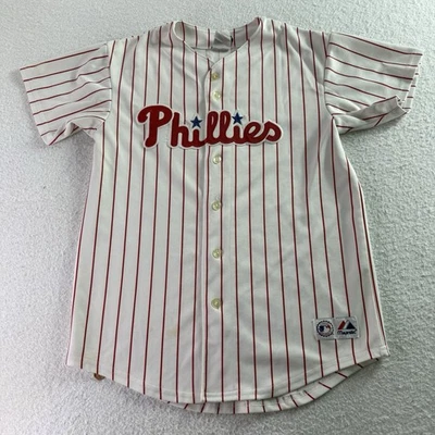 Camiseta Jim Thome Philadelphia Phillies majestosa masculina pequena anos 90 - Imagem 1 de 4