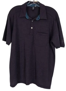 Ibex Polo Shirt Mens Size Medium M Purple Short Sleeve Merino Wool - Picture 1 of 10