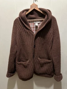 Cárdigan tejido con cable cuello chal de alpaca de lana Duluth Trading para hombre forrado XL marrón - Imagen 1 de 7