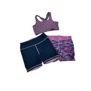 Danskin Now BCG Avia Lot of 3 Girls Sports Bra & Shorts Large 10-12-14 - Picture 1 of 10