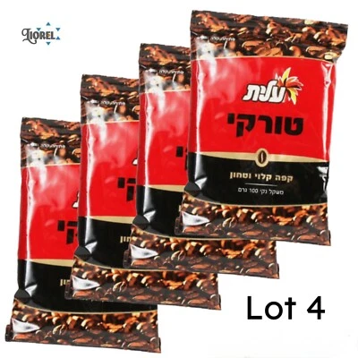ЛОТ 4 пакета -1 фунт темно-черный крепкий кофе молотый обжаренный элитный израильский еврейский кошерный - Изображение 1 из 4