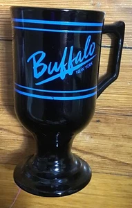 University Buffalo New York Standfuß Glas schwarz blau 5,5" hoch - Bild 1 von 6