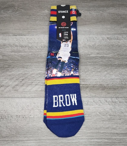 Stance Socks NBA New Orleans Pelicans The Brow 548 Size Medium 6-8.5 Mens Crew Cover