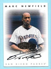 1996 Leaf Signature Gold Autograph Marc Newfield Padres