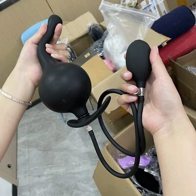 Enorme Dilatador Inflable Anal Butt Plug Bomba Cuentas de Metal Expansor de Bola Juguete Sexual Pequeño Foto 1 de 4