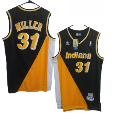 Camiseta cosida #31 Reggie Miller negra amarilla HOMBRE "Todas las tallas" Foto 1 de 3