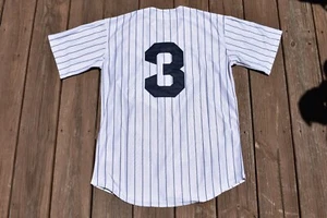 NEW Babe Ruth New York Yankees WHITE Pinstripe Baseball Jersey Adult Mens Medium - Picture 1 of 2