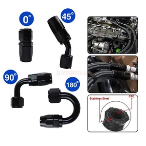 AN6 Adapter 0/45/90/180 Degree CPE Oil Fuel Hose Water End Fitting Adapter - Foto 1 di 10