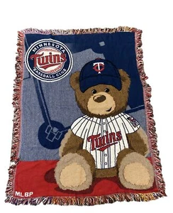 Minnesota Twins Decke Baseball MLB Bär Fransen Überwurf Logo Wimpel 33 x 42 - Bild 1 von 2